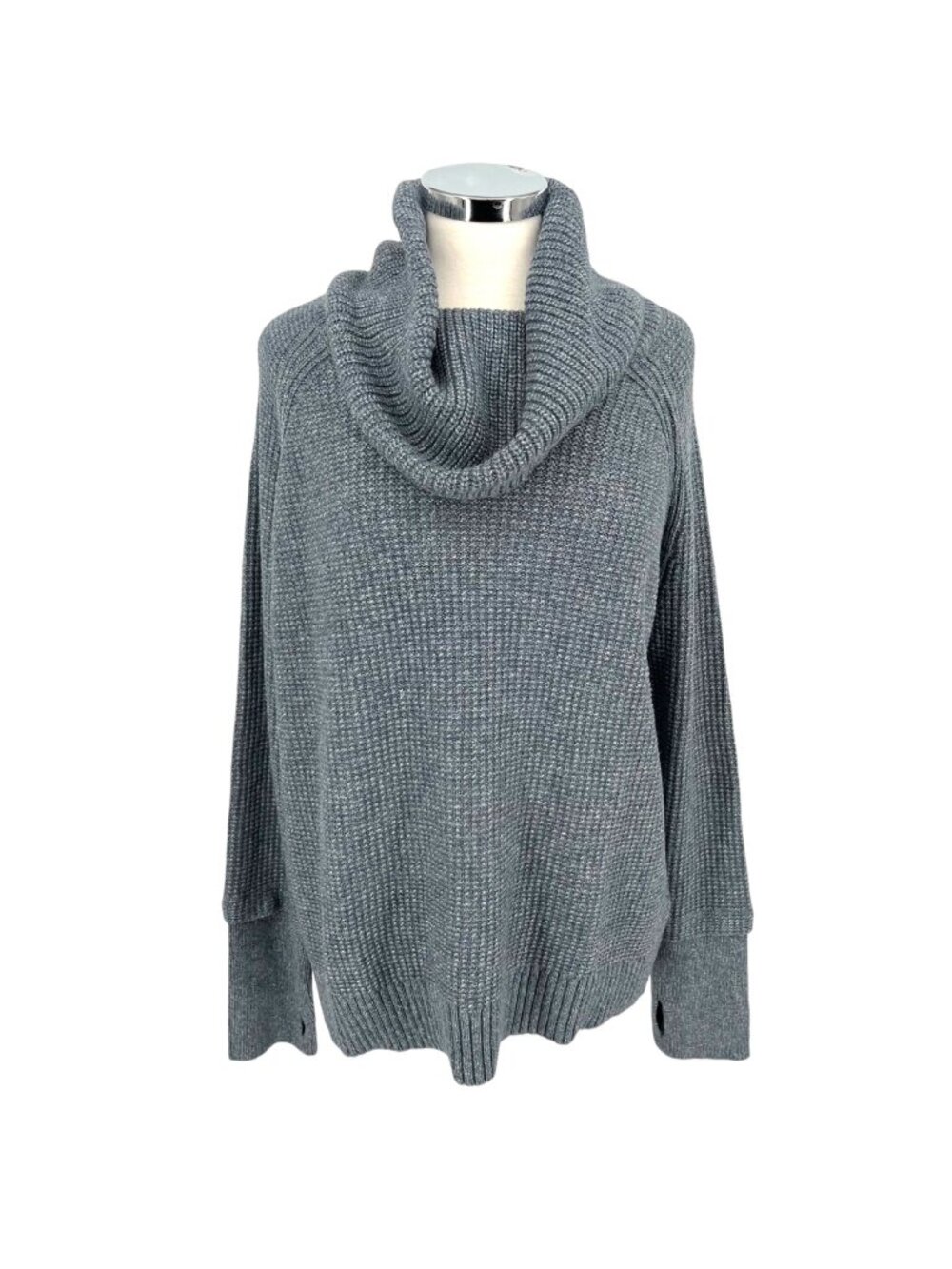 Market & Spruce Cowl Neck Cozy Sweater Blue Size XXL NWT Minimalist Cabincore